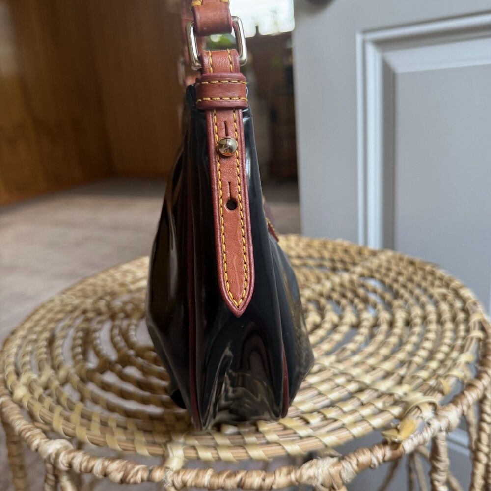 Dooney & Bourke Mini Margot Crossbody Bag Black Nylon Brown Leather Classic - Picture 8 of 16